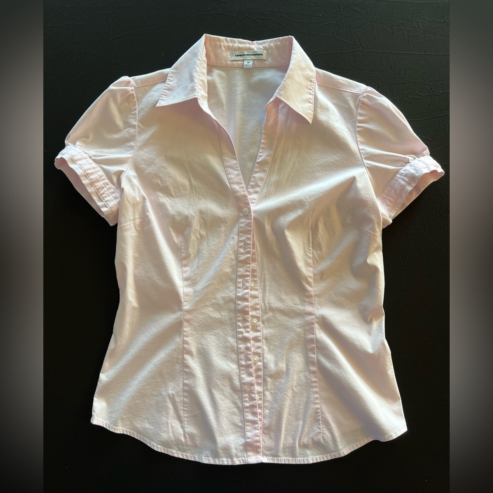 Express Short Sleeve Fitted Button Down